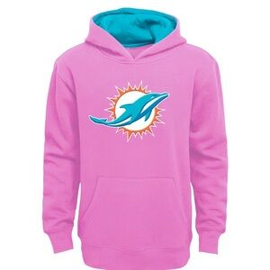 Pink Kids Hoodie with Dolphin Logo
